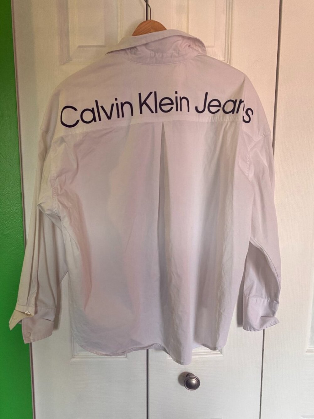 Calvin Klein Jeans White Button Up Blouse M